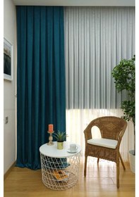 Resim Koyu Petrol Ada Fon Perde Pilesiz Extraforlu Düz Dikim Büzgü Pile-koyu Petrol Koyu Petrol 