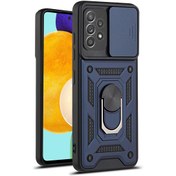 Resim Fibaks Samsung Galaxy A53 Uyumlu Kılıf Kamera Korumalı Sürgülü Yüzüklü Armor Military Tank Zırhlı 