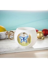 Resim Royking Butterfly Porselen Kupa 300 Ml Cmt 003 Beyaz 