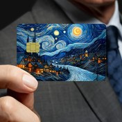 Resim 2'li Van Gogh "Gecenin Yıldızlı" Sanatsal PVC Kredi Kartı Sticker'ları - Dayanıklı Çizik Dirençli Kart Sargıları - Gizlilik, Süsleme ve Koruma için - Kredi, Banka ve Toplu Taşıma Kartlarına Uyar - Şık Stil, Non-Braided, Su Geçirmez Dekoratif Sticker Kaplamalar 