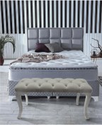 Resim Gazzini Furniture Gazzini Classic Chester Model Kapitoneli Puf, Beyaz 