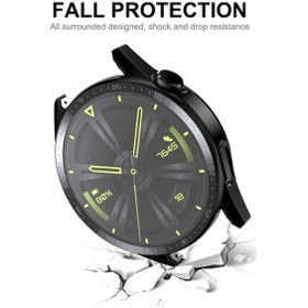 Resim Novstrap Huawei Watch Gt3 46mm İle Uyumlu Ekran Koruyucu Temperli Cam Ve Kasa Koruyucu Sert Pc 