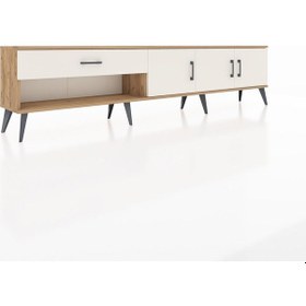 Resim Arges Tv Ünitesi 2 Raflı Tek Çekmeceli 3 Kapaklı 220x30x51 Çam-aytaşı Aytası/aytası - Atlas Çam 