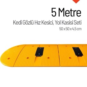 Resim İleri Trafik Kedi Gözlü Plastik Yol Kasisi Kapaklı Set - 5 Metre 