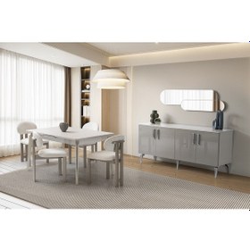 Resim Hazal Yemek Odası Takımı Gri 