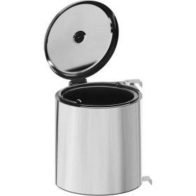 Resim Paslanmaz Çöp Kovası 10L Krom Siyah, Şık ve Dayanıklı Ev ve Ofis Kullanımı Için Ideal 