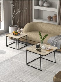 Resim Uslucan Alışveriş Orta Sehpa İkili Alize Traverten Çok Renkli 