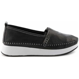 Resim Siyah Hakiki Deri Kadın Dolgu Topuklu Ayakkabı K01908008503 Siyah 