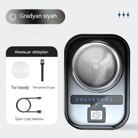 Resim Yeni Mini Erkek Tıraş Makinesi Ev Seyahat Mini Sakal Bıçağı Şarj Taşınabilir Elektrikli Tıraş Makinesi 2213 Gradyan Siyah 2 Yüksek Hız Yükseltin 