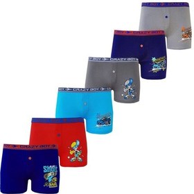 Resim Hepsine Rakip Tutku 6'lı Paket Erkek Çocuk Renkli Baskılı Elastan Boxer Tec0253 Çok Renkli 