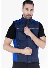 Resim Softshell Yelek Lacivert - Saks Mavi 