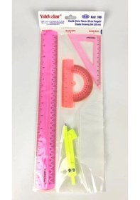Resim Elastik Çizim Takımı 30 Cm Pergelli Çok Renkli 