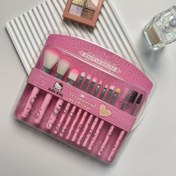 Resim Hello Kitty 12 Parça Makyaj Fırçası Seti - Sevimli Pembe, Düşük Hassasiyetli Sentetik Kıl ile Toz Allık, Kaşlar ve Göz Farı için, Saklama Kutusuyla - Mükemmel Hediye 