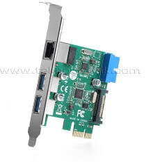 Resim Dark 2 x USB3.0 + Gigabit LAN PCIe X1 Ağ Ethernet Kartı (DK-NT-PEGLANU2) 