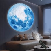 Resim LED Ay Projeksiyonu Gece Lambası, 360° Ayarlanabilir Dönebilen Karartılabilir Mavi Ay Projeksiyonu, USB Atmosfer Lambası, Modern Mat Plastik Kristal Gölgelik, Düğme Kontrolü, İç Mekan Dış Mekan Dekoru, Hediye, Fotoğraf Arka Planı, Duvar Tavan Dekorasyonu 