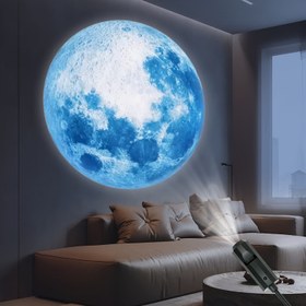 Resim LED Ay Projeksiyonu Gece Lambası, 360° Ayarlanabilir Dönebilen Karartılabilir Mavi Ay Projeksiyonu, USB Atmosfer Lambası, Modern Mat Plastik Kristal Gölgelik, Düğme Kontrolü, İç Mekan Dış Mekan Dekoru, Hediye, Fotoğraf Arka Planı, Duvar Tavan Dekorasyonu 