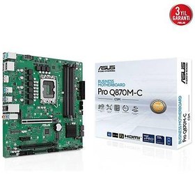 Resim ASUS PRO H810M C CSM Intel H810 LGA1851 DDR5 6400 DP HDMI VGA DVI Çift M2 USB3 2 COM mATX 6+1+1+1 Güç Aşamaları Uzaktan Yönetim Yazılımı Ready for Advanced AI PC 