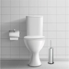 Resim Gör Seç 3 Litre Paslanmaz 2'li Banyo Seti Pedallı Çöp Kovası Wc Klozet Tuvalet Fırça Seti Banyo Çöp Kovası 