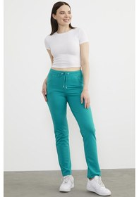 Resim Cepli Düz Paça Eşofman Altı Petrol 001 