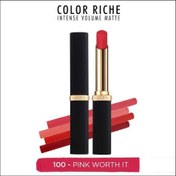 Resim L'oreal Paris Color Riche Colors Of Worth Intense Volume Matte Ruj - 100 Pink Worth İt 