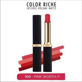 Resim L'oreal Paris Color Riche Colors Of Worth Intense Volume Matte Ruj - 100 Pink Worth İt 