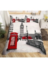 Resim London Tek Kişilik 3 Parça Saten & Pamuk Nevresim Takımı 