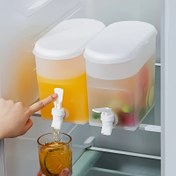 Resim Tekli paket, 2 adet su şişesi + musluk dahil, 118.35 oz büyük kapasiteli plastik sürahi, buzdolabı uyumlu soğuk su dağıtıcı, meyve çayı sürahisi, limonata şişesi, ev kullanımı için temel, restoran partileri için ideal 