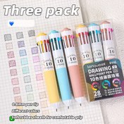 Resim 3 Renkli Jel Kalem Seti, 10 Renkli Çizim ve Doodle İçin, Rahat Kullanım İçin Yumuşak Tutuşlu, Malzemeler İçin Mükemmel. 