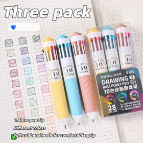Resim 3 Renkli Jel Kalem Seti, 10 Renkli Çizim ve Doodle İçin, Rahat Kullanım İçin Yumuşak Tutuşlu, Malzemeler İçin Mükemmel. 
