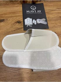 Resim Maviay Tek kullanımlı Önü açık Spa Otel Hastane terlik 100 adet 