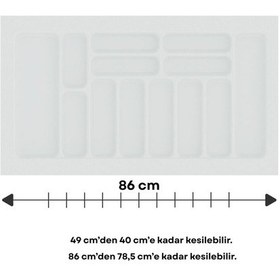 Resim Çekmece İçi Kaşıklık, Düzenleyici, Organizatör 86 Cm X 49 Cm Beyaz 