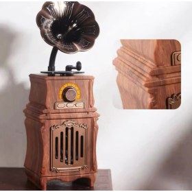 Resim Tokqı Kablosuz Retro Bluetooth Hoparlör Taşınabilir Vintage Bluetooth Ortam Işığı ile Soundbar'da Fm Radyo Zaman Ekran Desteği Tf USB Aux 