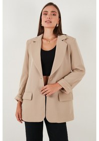 Resim Lela Relaxed Fit Mono Yaka Cepli Blazer Bayan Ceket 611Bc00132 Vizon 