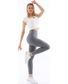 Resim Moda10Line Antrasit Renk Fitilli Yüksel Bel Taytantrasits Antrasit 