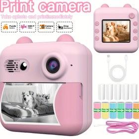 Resim MOULOSY Anlık Fotoğraf Yazıcısı 3 Rulo Fotoğraf Kağıdı veya 11 Rulo Kağıt ile, Anlık Dijital Kamera Hediyesi, Video Selfie Kamera, Eğlenceli Oyunlar, Müzik, Video Kaydı için Fotoğraf Yazıcısı, Doğum Günü, Festival, Noel Yaratıcı Hediye için Uygun 