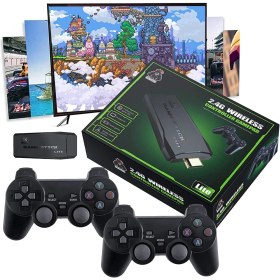 Resim Linva Kablosuz Çift Kol Oyun Konsolu Full Hd Oyun Konsolu Game Stick Tv 20.000 Yüklü Oyun Konsolu Atari Oyun Konsolu 