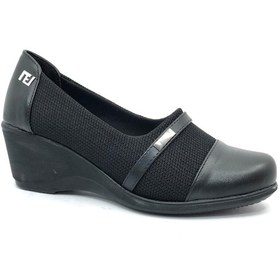 Resim Norfix 011 Feta Kadın Dolgu Topuklu Ayakkabı Siyah 