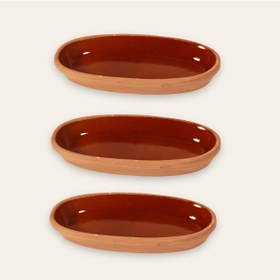 Resim 3'lü Toprak Sırlı Balık Güveci-balık Tavası 27x13x4 