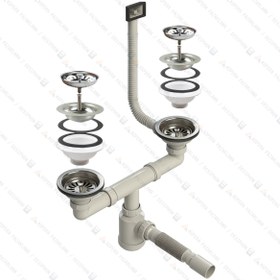 Resim DESIPHON Çiftli Çöpmak Kafalı Taşmalı Borulu Sifon Ø50 Derin 11 cm Yandan Taşmalı Koku Önleyici Taslı 