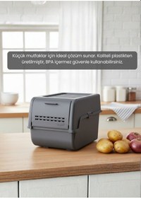 Resim 2'li Mini Boy Patates Soğan Sepeti Bpa Free Sebzelik Organizer Kutu Motek Antrasit 8 L Antrasit 