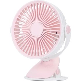 Resim YKD Store WT-F15 Kelepçe Çift Kullanımlı 1200MAH 360 Derece Dönüş Mini Kablosuz USB Taşınabilir Fan 3 Hız Kontrolü (Pembe)(Yurt Dışından) 