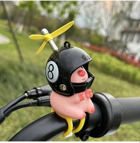 Resim Xuweiwei Sekiz Topu Tasarımı Sevimli Domuz Unicorn Motosiket Aksesuarı Doğum Günü Hediyesi 