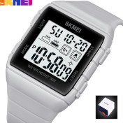 Resim Hanyang Açık Gri Kutu Skmeı Moda Basit Spor Izle Erkekler Askeri Saatler Çalar Saat Şok Dayanıklı Su Geçirmez Dijital Saat Reloj Hombre (Yurt Dışından) 