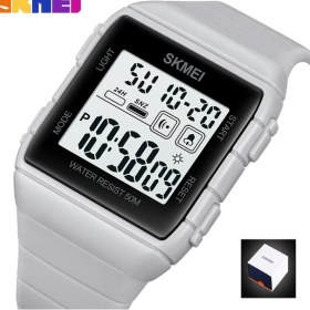 Resim Hanyang Açık Gri Kutu Skmeı Moda Basit Spor Izle Erkekler Askeri Saatler Çalar Saat Şok Dayanıklı Su Geçirmez Dijital Saat Reloj Hombre (Yurt Dışından) 