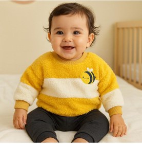 Resim Happy Bee Peluş Omuzdan Çıtçıtlı Kışlık 2 Parça Takım Sari 