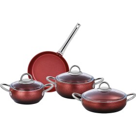 Resim Emsan Milet Granit Yüzeyli 7 Parça Kiremit Degrade Güveç Set 