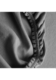 Resim Nevresim Takımı Çift Kişilik Lastikli Çarşaflı Gri Siyah 