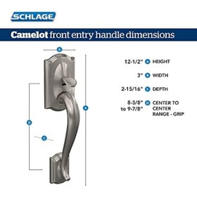 Resim Nacario NrcrioShop (Aged Bronze) - FE285-CAM-ACC-RH Camelot Lower Handleset for Electronic Keypad with Acce 