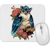 Resim Baskı Dükkanı Baykuş Hayvan Owl Colour Drawing Çizim Mouse Pad 