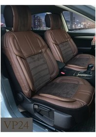 Resim Ön Arka Vip Deri ve Kumaş Minder Seti Oto Koltuk Kılıfı 8 Renk - 311122496 